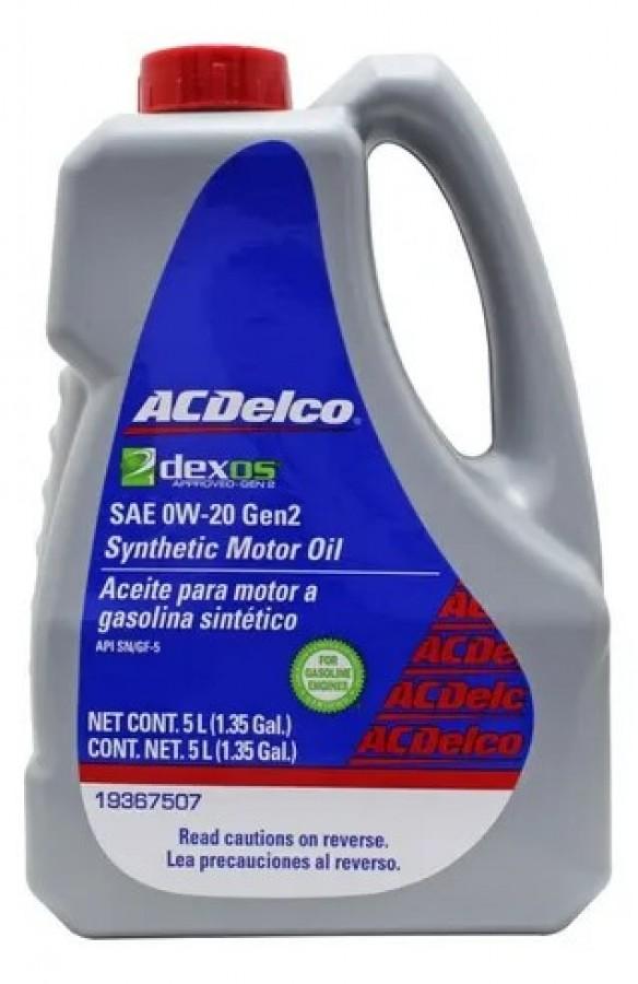 ACEITE ACDELCO SINTETICO SAE 0W-20 NET 5L