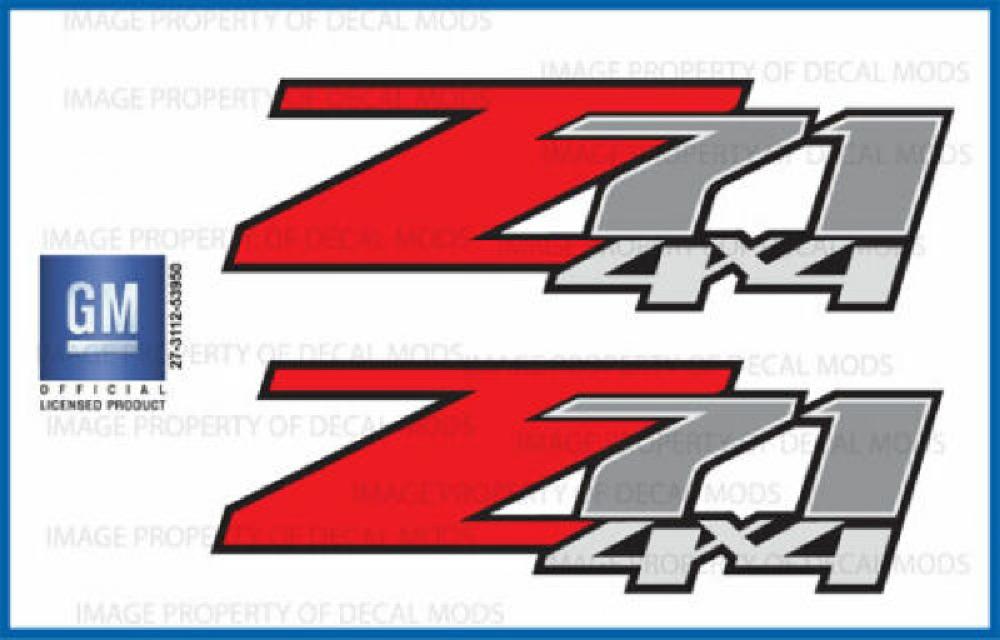 STICKER PARA CHEVROLET SILVERADO GMC SIERRA 2007-2013 ( Z71 4X4 ) FG9A0 (PIEZA)