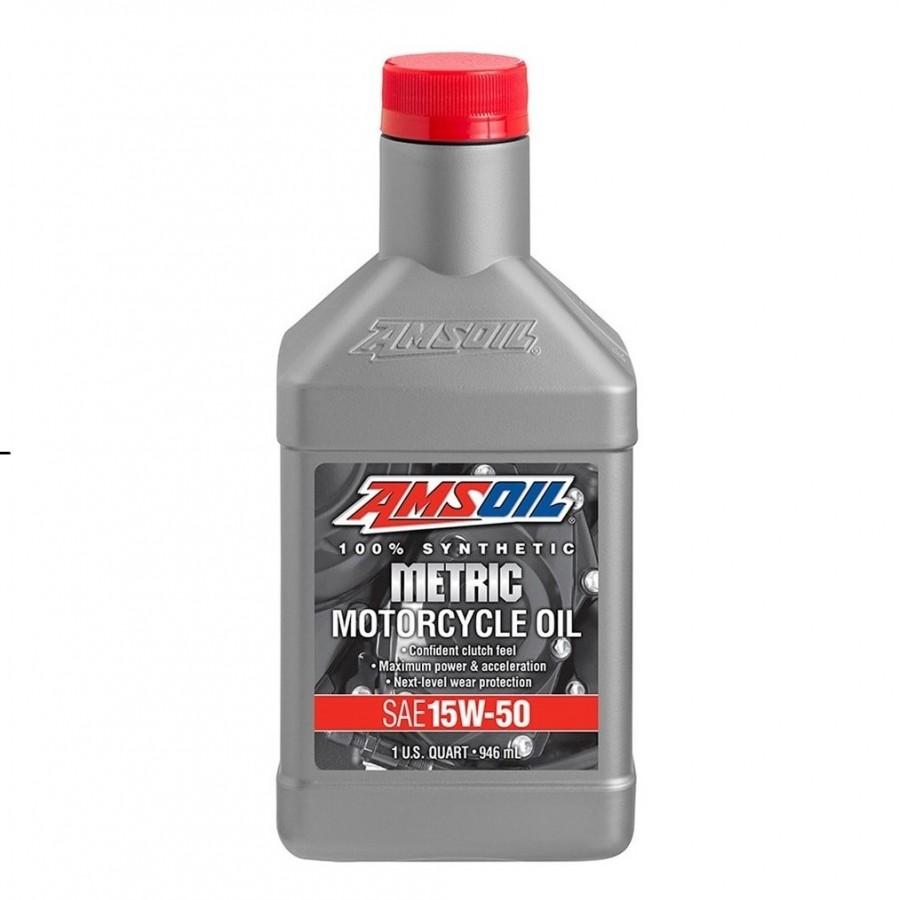 Aceite para Motor Amsoil Metric Motorcycle Oil SAE 15W-50 100% Sintetico Net 946mL MFFQT