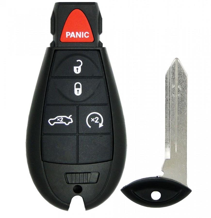 LLAVE FOBIK DODGE DURANGO 2012 - 2013 / 68066875AA / IYZ-C01C / 434Mhz / 5 BOTONES CAJUELA Y ARRANCE / 46 chip (PCF7941) / SIN LOGO