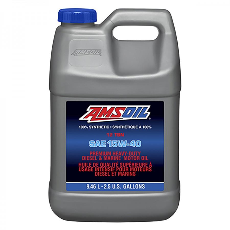 Aceite para Motor a Diesel y Marino Amsoil SAE 15W-40 100% Sintetico Net 9.46L AMETP