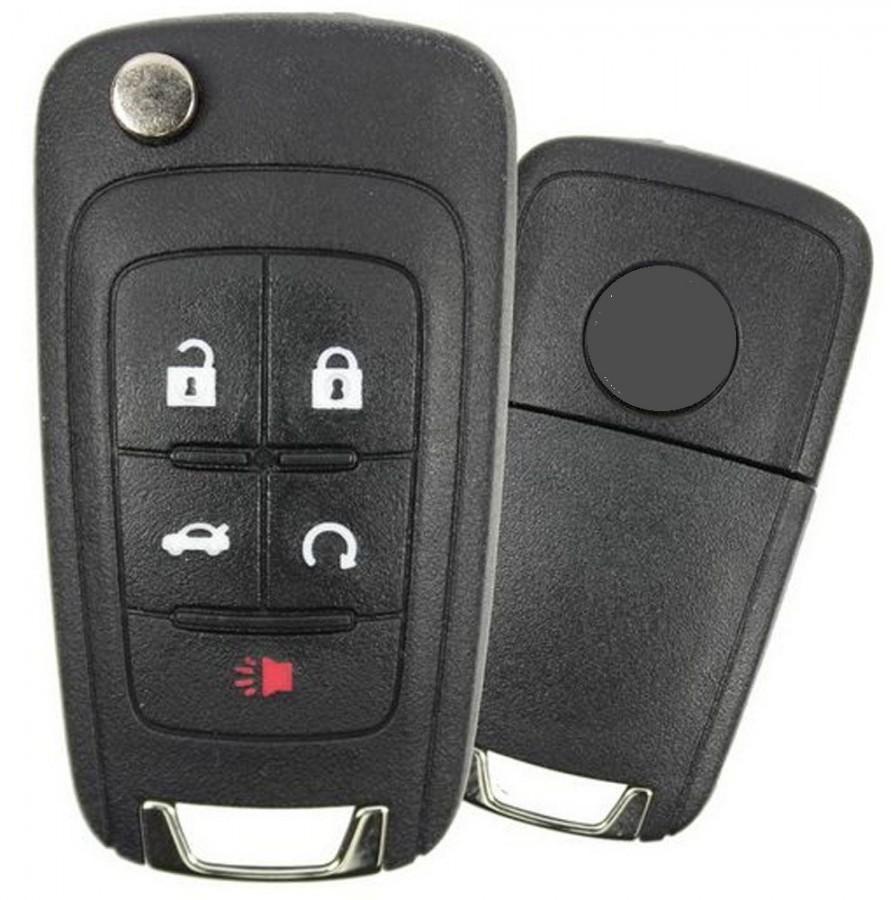 LLAVE CONTROL CHEVROLET IMPALA 2010 - 2016 / 13500221 / OHT01060512, V2T01060512, V2T01060514, AVL-B01T1AC, AVL-B01T2ACC / 434Mhz / 5 BOTONES CAJUELA / ID46 / SIN LOGO