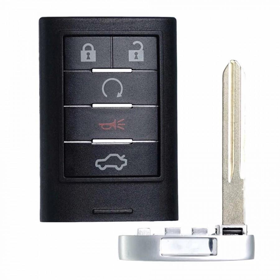 LLAVE CONTROL DE PRESENCIA Cadillac CTS STS 2008-2014 / 5 BOTONES / 315Mhz/ID46-PCF7952 / M3N5WY7777A, 25943676, 25943677 / SIN LOGO