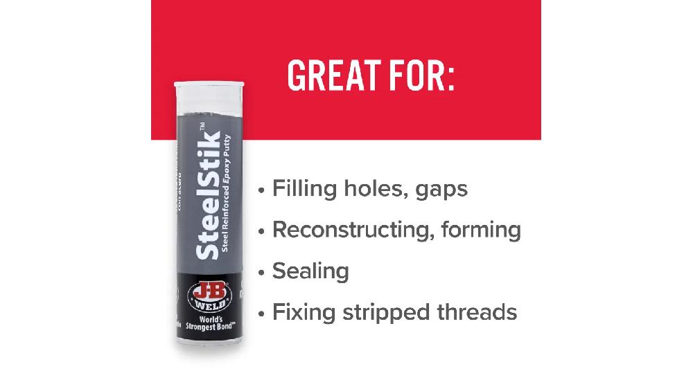 JB Weld Barra De Masilla De Acero Gris Net 57 g