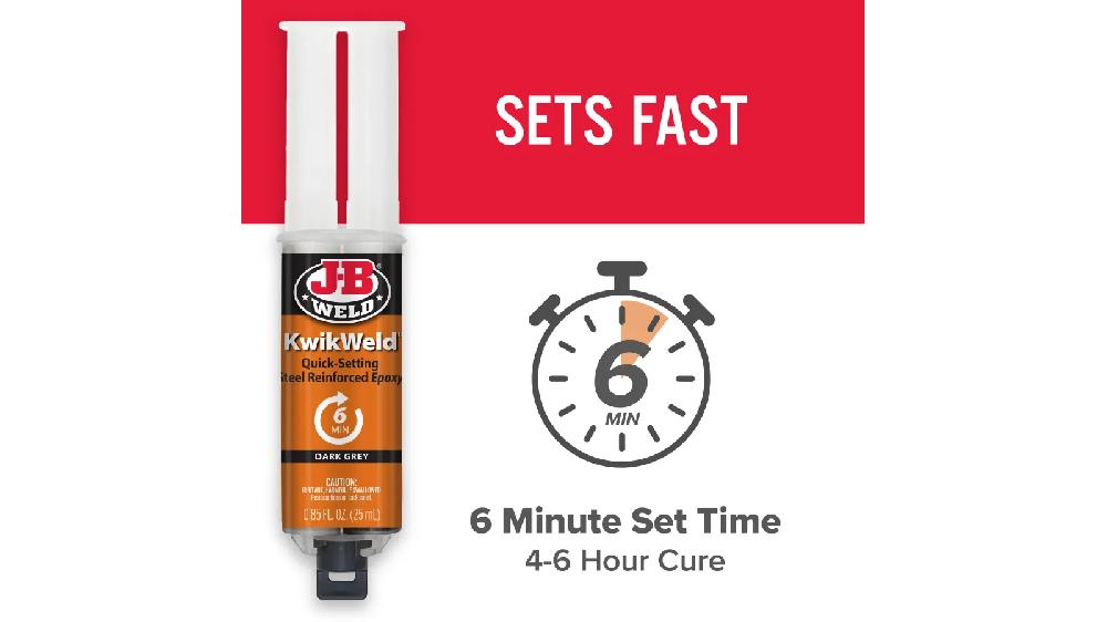 JB Weld Jeringa Secado Rapido Epóxico Fija 6Min Net 25 mL