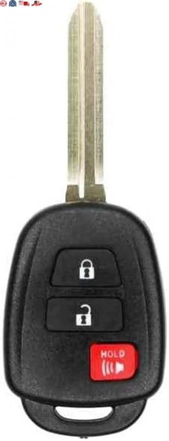 LLAVE CONTROL Toyota RAV4 Highlander Squeoia Tundra Tacoma 2014-2019 / 3 BOTONES / 434mhz /original H chip/GQ4-52T,89070-0R120 / SIN LOGO