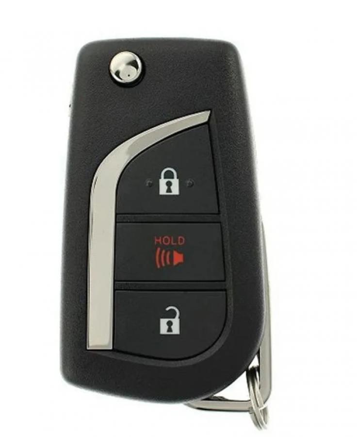 LLAVE CONTROL REMOTO TOYOTA HILUX YARIS / 3 - BOTONES / 433mhz / H chip / TOY43 blade / SIN LOGO