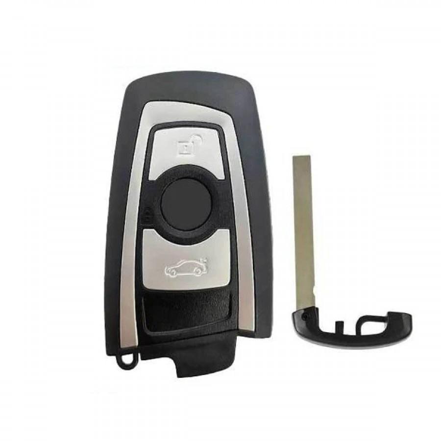 LLAVE CONTROL DE PRESENCIA BMW F series / 3 BOTONES / 434Mhz /ORIGINAL BOARD+AFTERMARKET SHELL /ID49-PCF7953P / YGOHUF5767, 4008C-HUF5662 / SIN LOGO