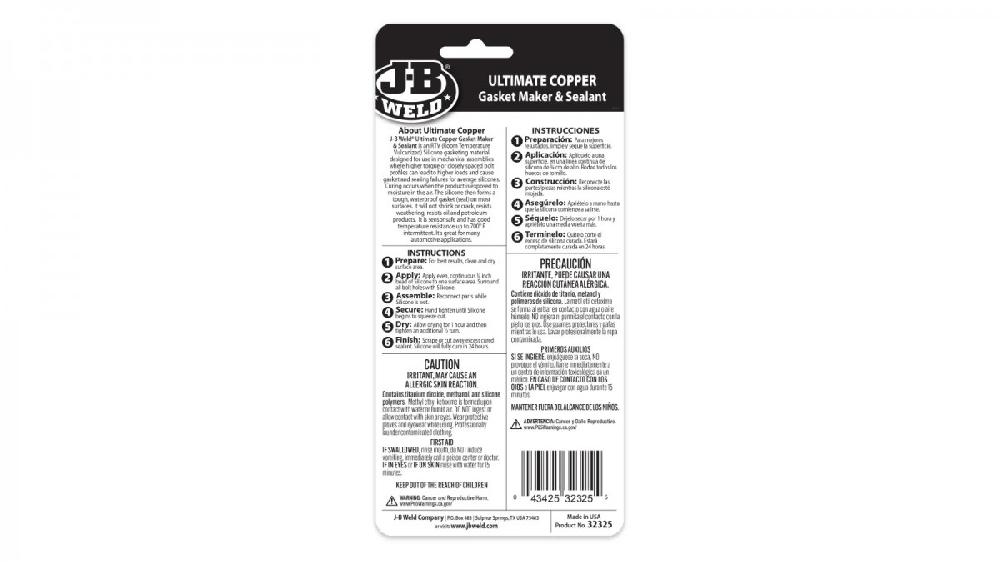 JB Weld Silicon Automotriz Cartucho Gris Net 10.3 Oz