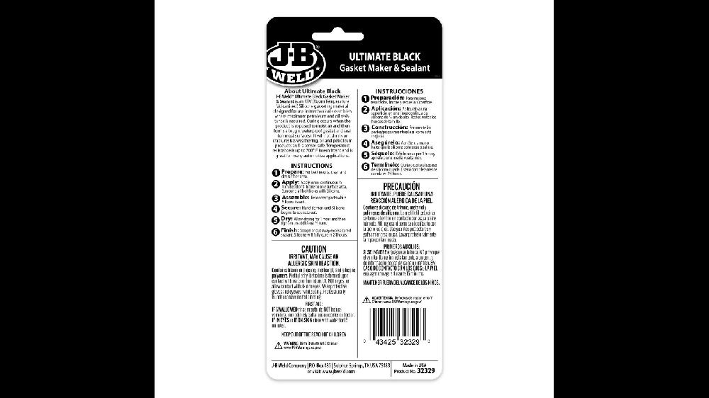 JB Weld Silicon Automotriz Cartucho Negro Net 10.3 Oz
