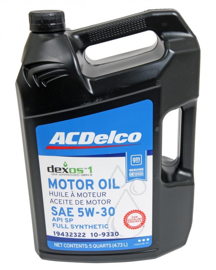 Aceite para Motor Acdelco SAE 5W-30 dexos 1 100% Sintetico Net 4.73L 19432322 / 10-9330