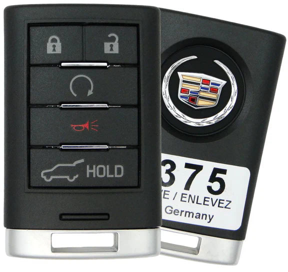 Llave Presencia Control Remoto / 2010 - 2015 Cadillac Srx / 5 Botones / 315 Mhz / Id46 Gm Proximity Card / 22865375, 13502537, 20984227 / 2694A-009768T, Nbg009768T / Acdelco Nuevo