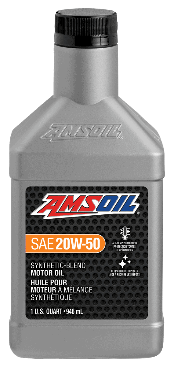 AMSOIL Synthetic-Blend SAE 20W-50 motor oil SB2050QT, 1 US quart / 946 mL