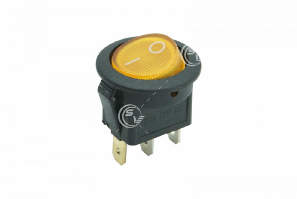 SWITCH TECLA REDONDO AMARILLO CON LUZ (18) ON-OF