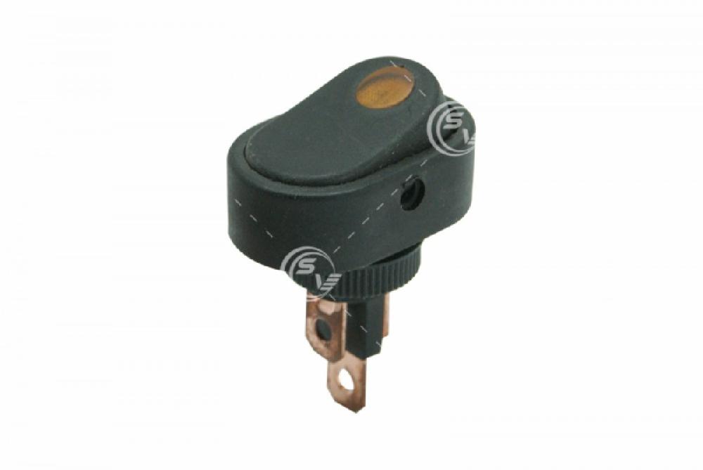 SWITCH TECLA OVALADO NEGRO 1 PASO CON LUZ AMBAR (73) ON-OF