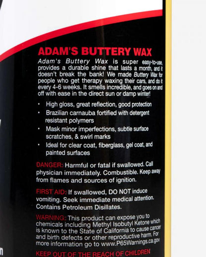 ADAMS POLISHES Buttery Wax NET 16oz / 473mL