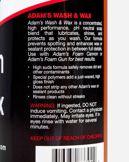 ADAMS POLISHES Wash & Wax NET 16oz / 473mL