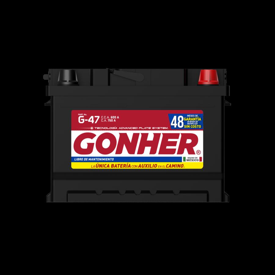 ACUMULADOR GONHER G-47 12V 600CCA (CASCO MEDIANO)