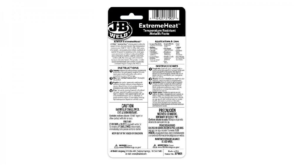 JB Weld  Pasta Para Temperaturas De Hasta 1300°C Net  85 g