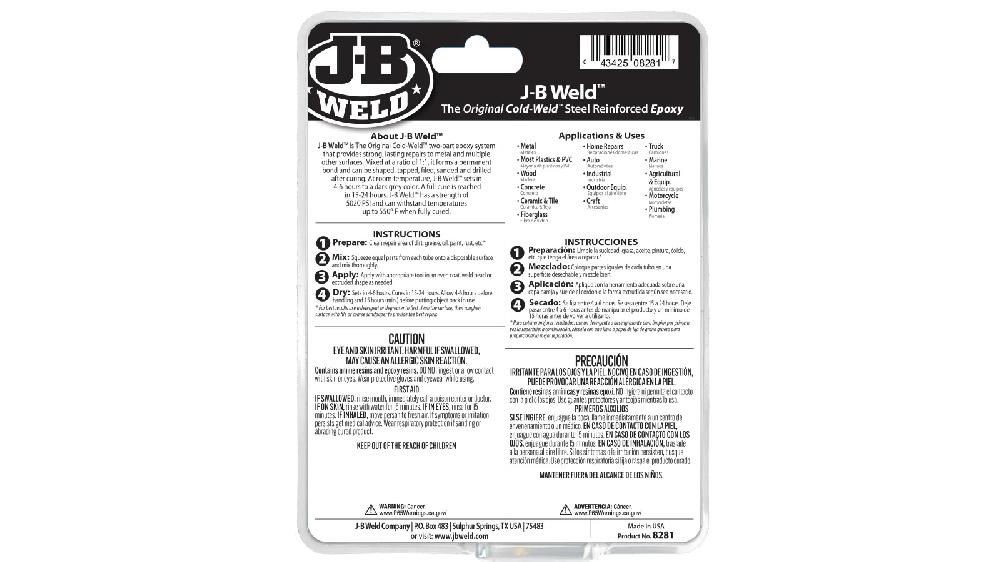 JB Weld  Adhesivo Epóxico Más Fuerte Profesional Net  2 Tubos 141.8 g