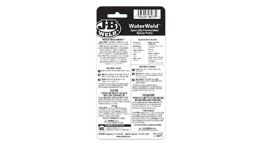 JB Weld  Barra De Masilla Aprueba De Agua Azul Net  57 g