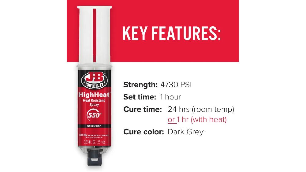 JB Weld  Jeringa Epoxi Resistente Al Calor Net  25 mL