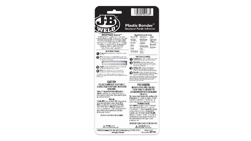 JB Weld  Jeringa Ahesivo Plástico Fija 15Min Net  25 mL