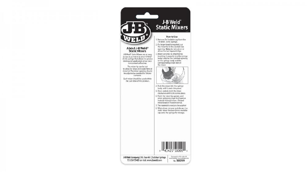 JB Weld  Mezclador Estático De Jeringa Net  2 Pack