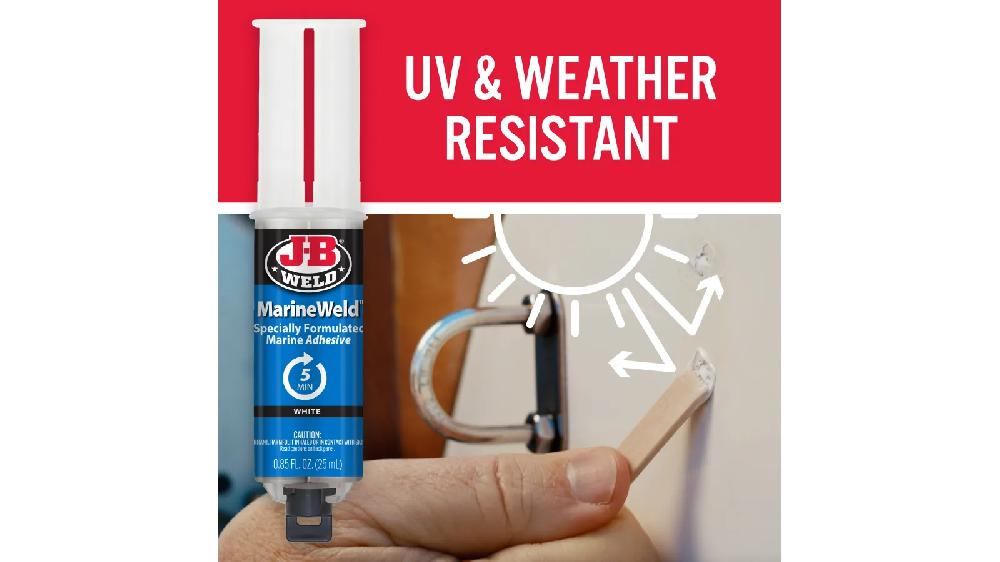 JB Weld  Jeringa Aprueba De Agua Fija 5Min Azul Net  25 mL