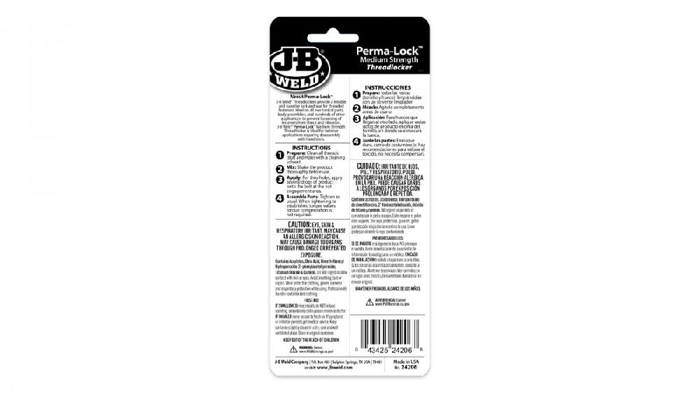 JB Weld  Fijador De Sellado Color Azul Perma-Lock Net  6 mL