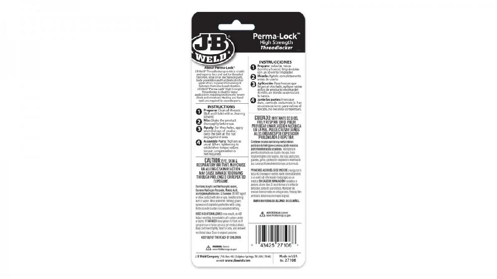 JB Weld  Fijador De Sellado Colo Rojo Perma-Lock Net  6 mL