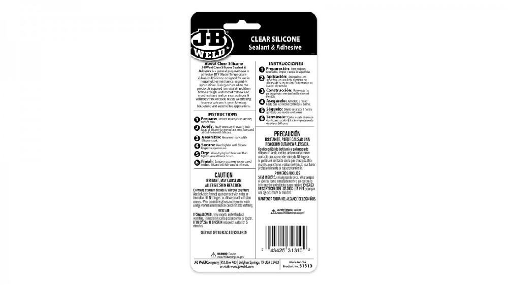 JB Weld  Silicon De Sellado Y Adhesivo Plastico Net  85 g