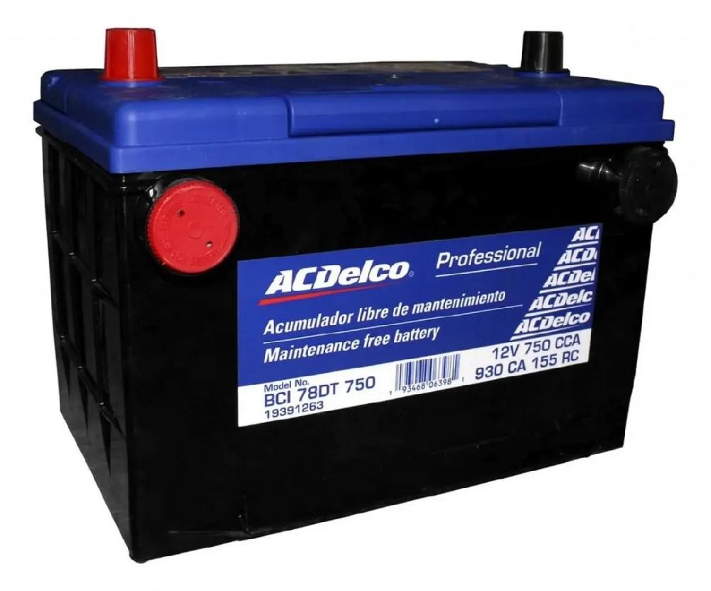ACUMULADOR ACDELCO 78DT 12V 750CCA 19391263