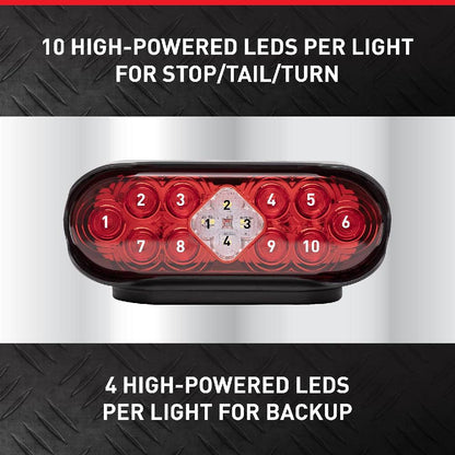 Luz de remolque LED inalámbrica Hopkins C6305 Mag con luz de reversa, operación inalámbrica hasta 65 pies, kit de 2 luces LED inalámbricas