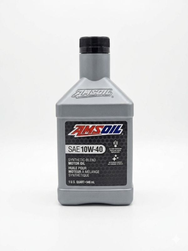 AMSOIL Synthetic-Blend SAE 10W-40 motor oil SB1040QT, 1 US quart / 946 mL