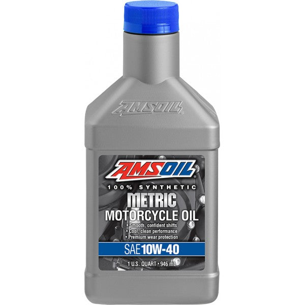 Aceite para Motor Amsoil Metric Motorcycle Oil SAE 10W-40 100% Sintetico Net 946mL MCFQT