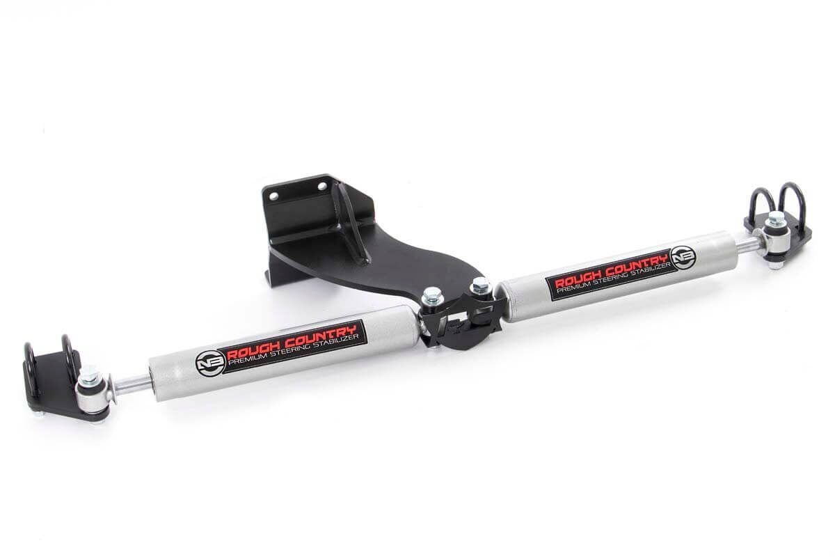 Rough Country N3 Steering Stabilizer Dual | 2.5-8 Inch Lift | Ram 2500 (14-24)/3500 (13-24) 8749430