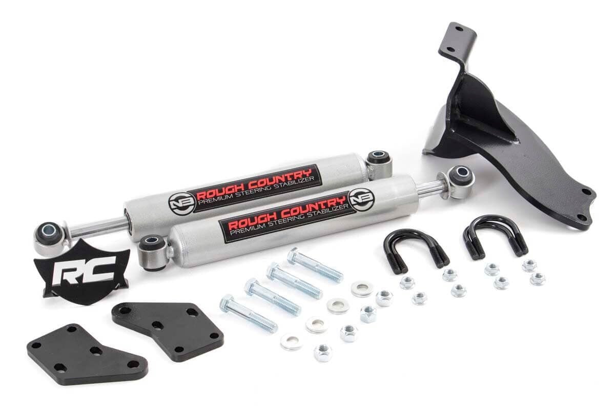 Rough Country N3 Steering Stabilizer Dual | 2.5-8 Inch Lift | Ram 2500 (14-24)/3500 (13-24) 8749430