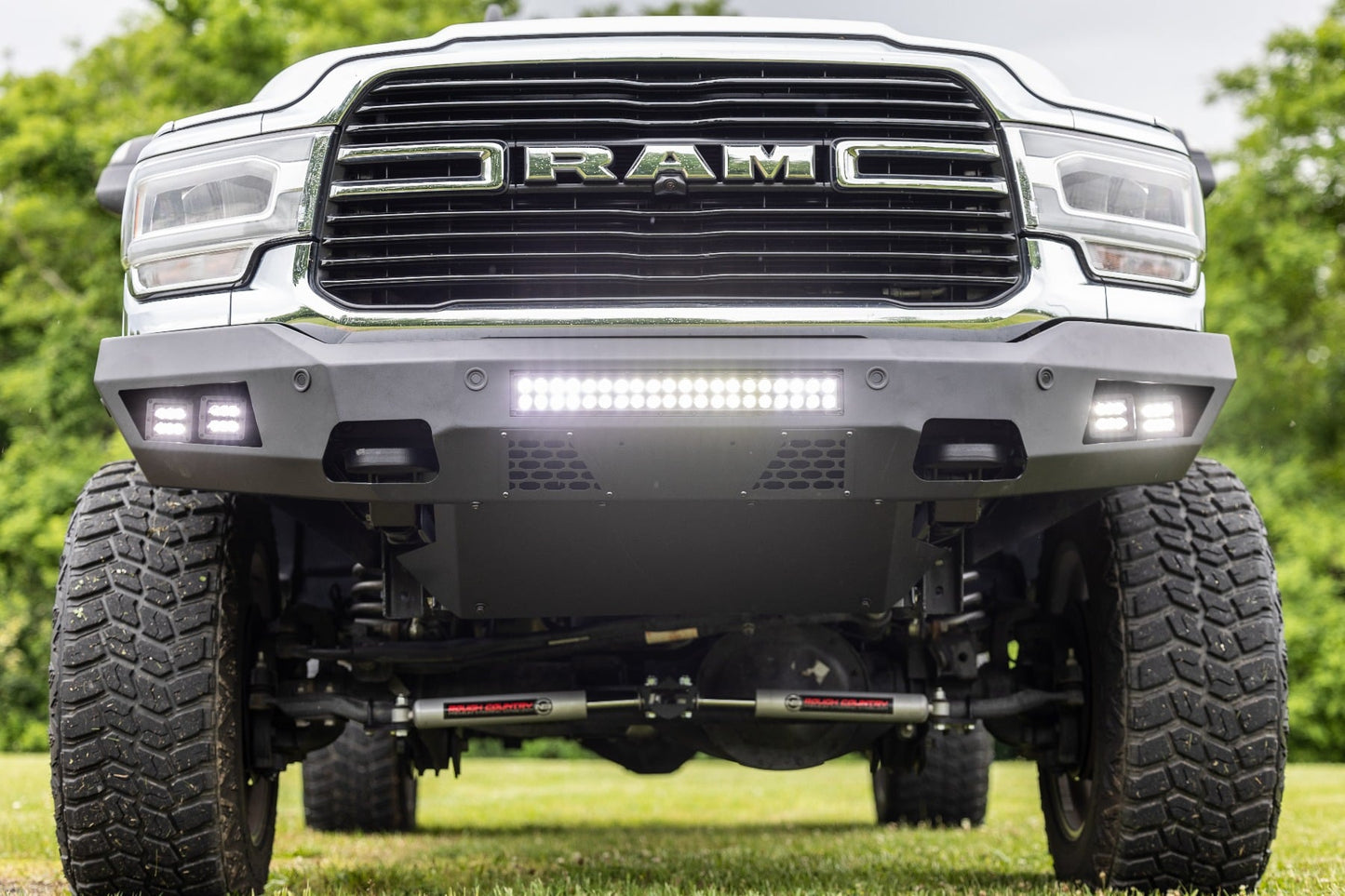 Rough Country N3 Steering Stabilizer Dual | 2.5-8 Inch Lift | Ram 2500 (14-24)/3500 (13-24) 8749430